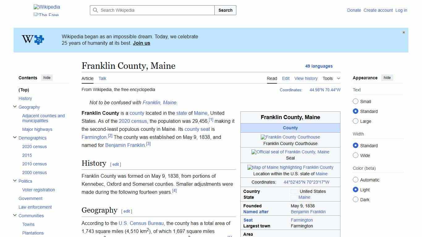 Franklin County, Maine - Wikipedia